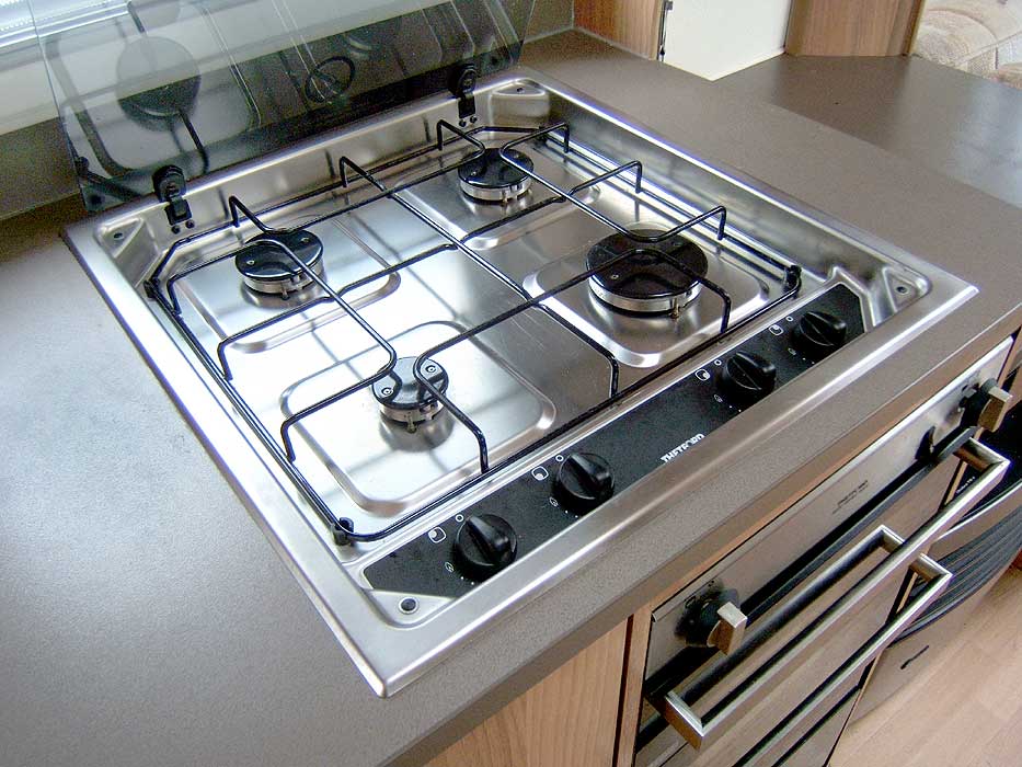 The Thetford hob with 4 gas burners.